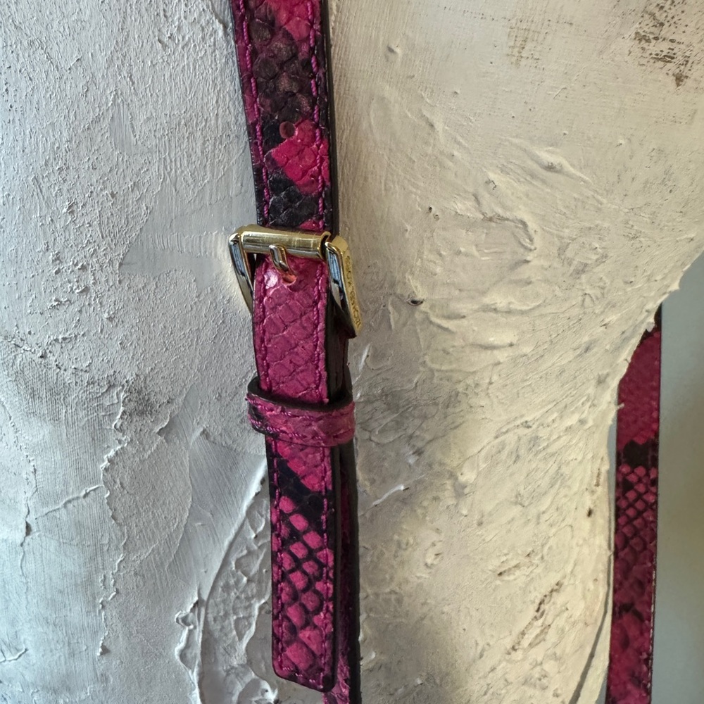 Michael Kors Pink Snake Print leather Crossbody Bag - Picture 7 of 10
